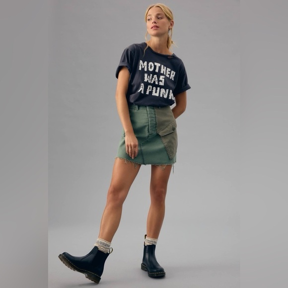 Mother The G.I. Jane Mini Skirt in On the Double - Picture 1 of 16